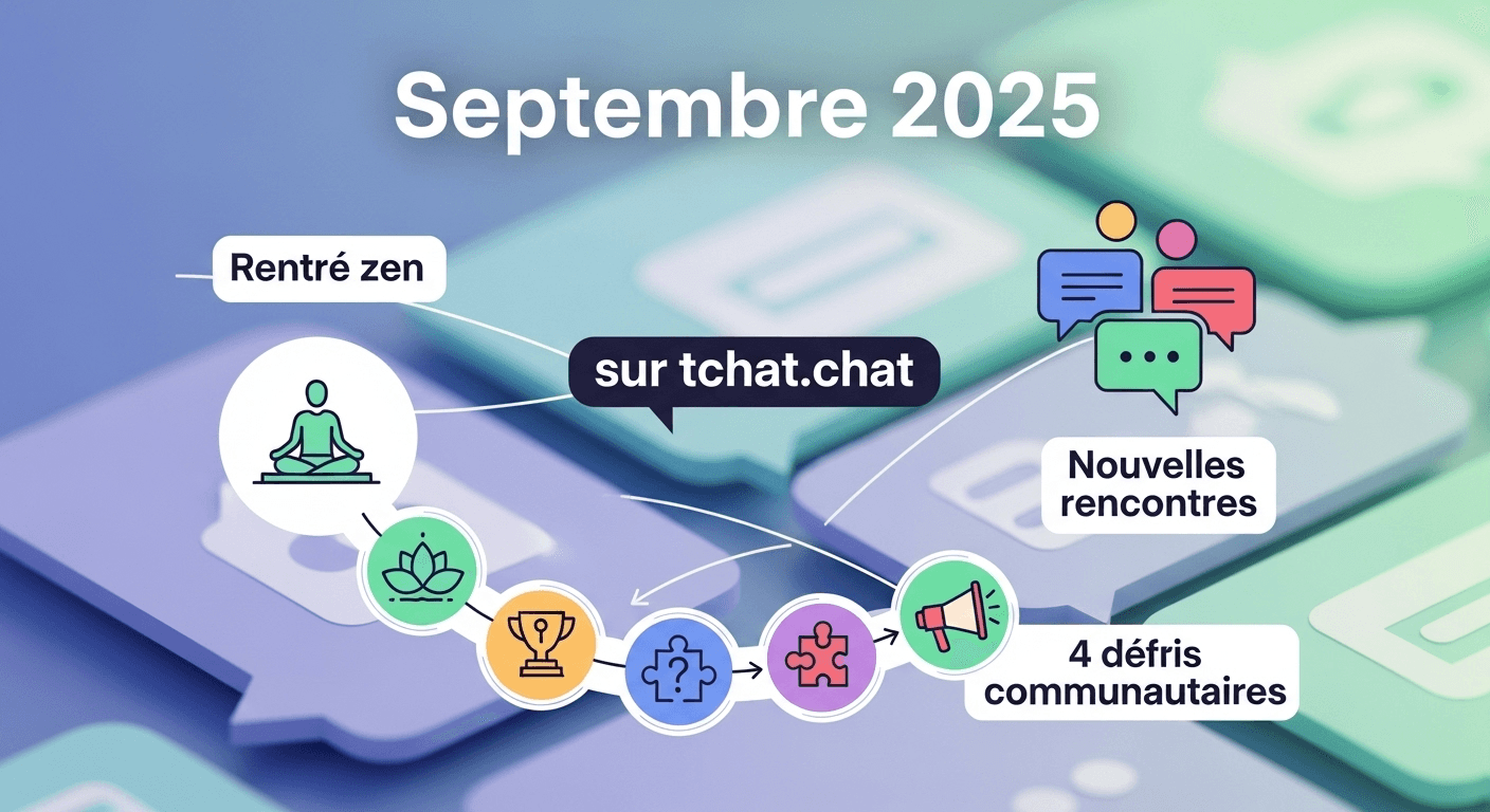 Septembre 2025 sur tchat.chat : rentrée zen, nouvelles rencontres et 4 défis communautaires