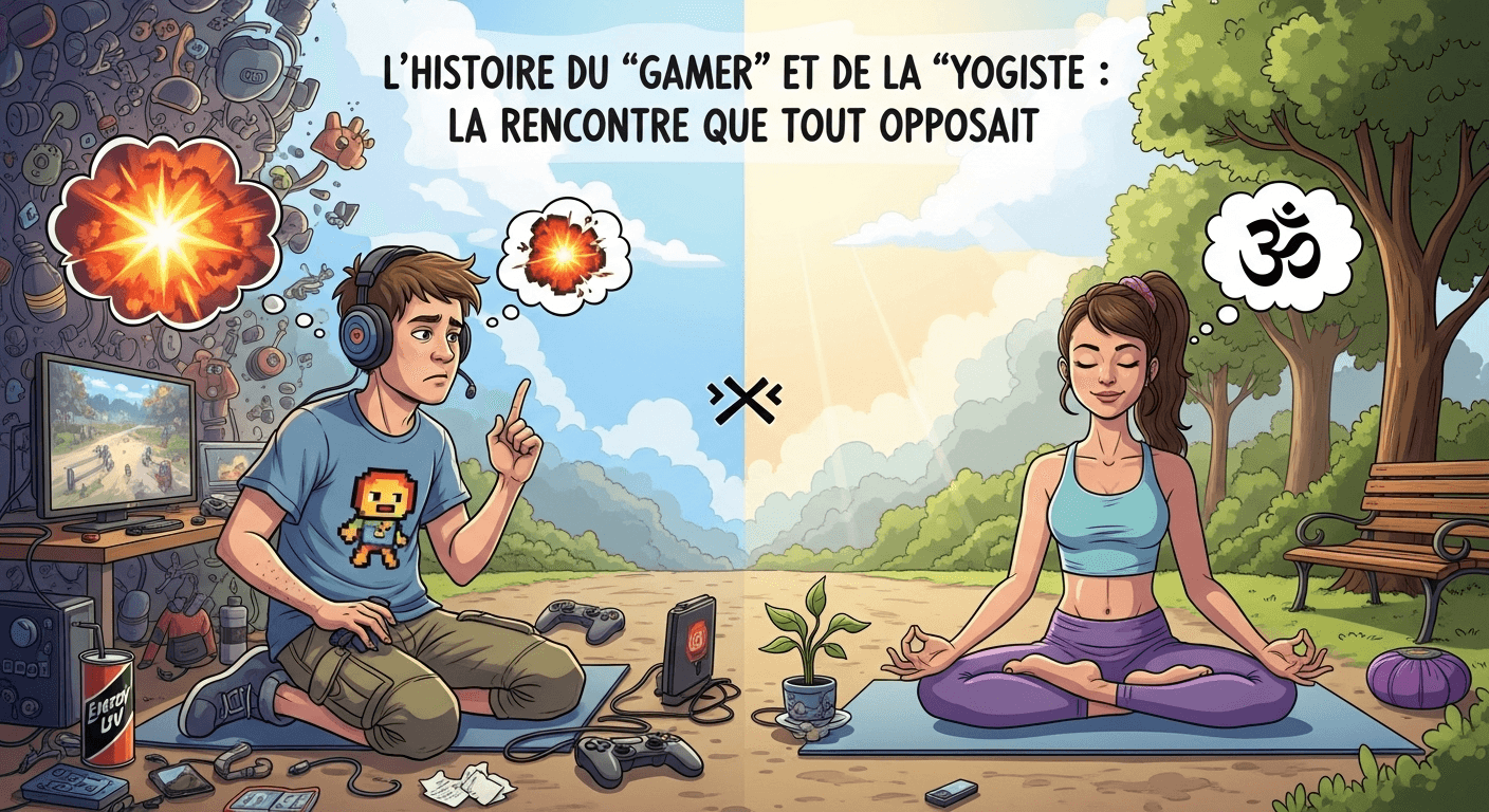 L'Histoire du "Gamer" et de la "Yogiste" : La Rencontre que Tout Opposait