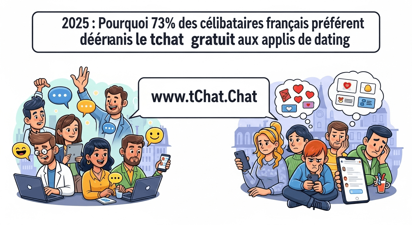 « 2025 : pourquoi 73 % des célibataires français préfèrent désormais le tchat gratuit aux applis de dating »