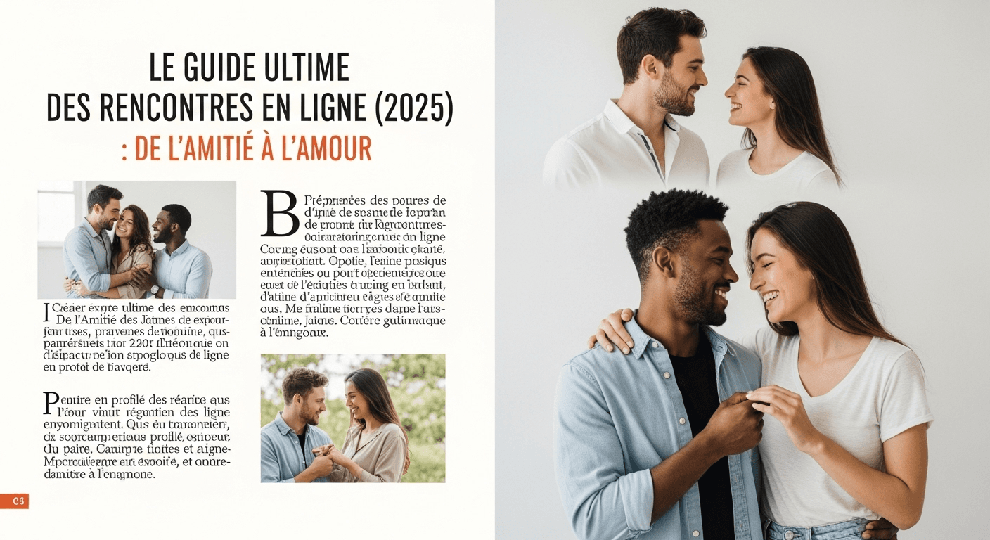 Le Guide Ultime des Rencontres en Ligne (2025) : De l'Amitié à l'Amour