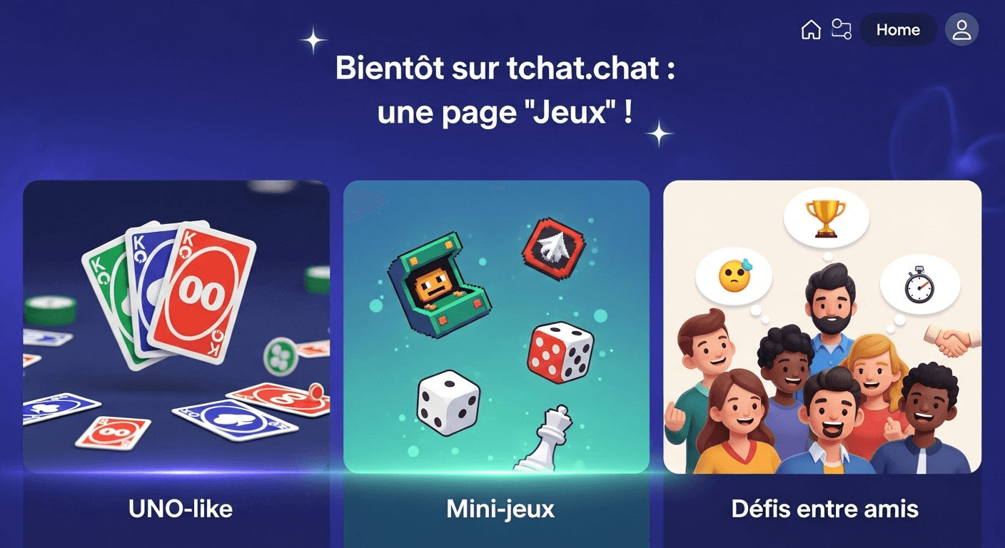 Bientôt sur tchat.chat : une page “Jeux” ! UNO-like, mini-jeux et défis entre amis